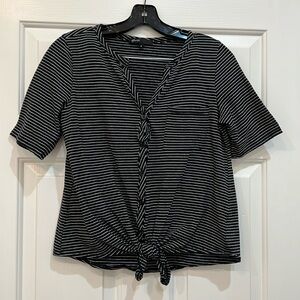 Gibson Women’s Black/White Striped Top Size S